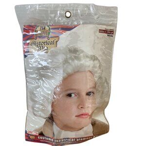 Colonial Historical Wig Ages 4 and Up White Costume Wig Halloween Jefferson ++